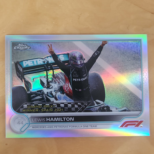 2022 Topps Chrome F1 Lewis Hamilton Grand Prix Winner Refractor #154 Mercedes-AMG Petronas Formula One Tream