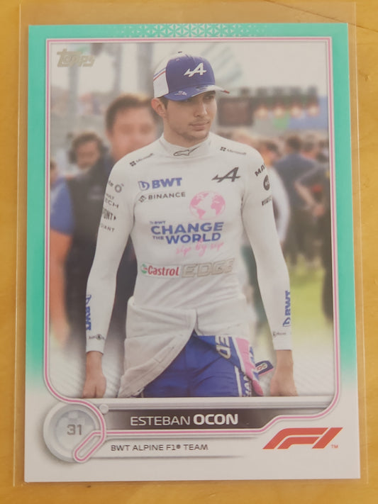 2022 Topps F1 Esteban Ocon Aqua 16/199 #43 BWT Alpine F1 Team