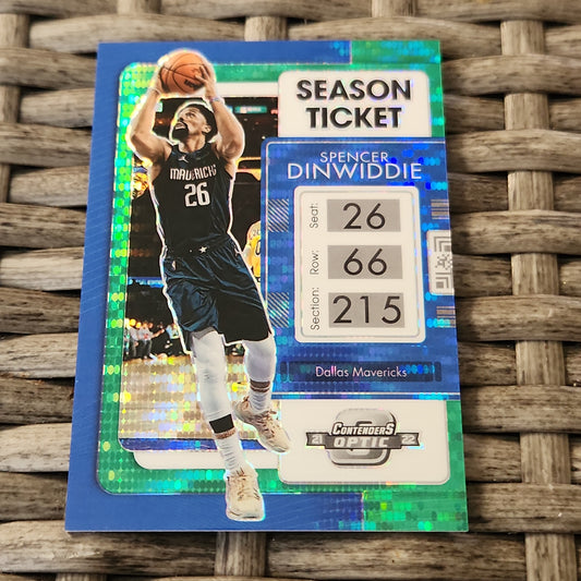 Panini Prizm Optic Contenders Season Ticket Green Spencer Dinwiddie 21/25 #87