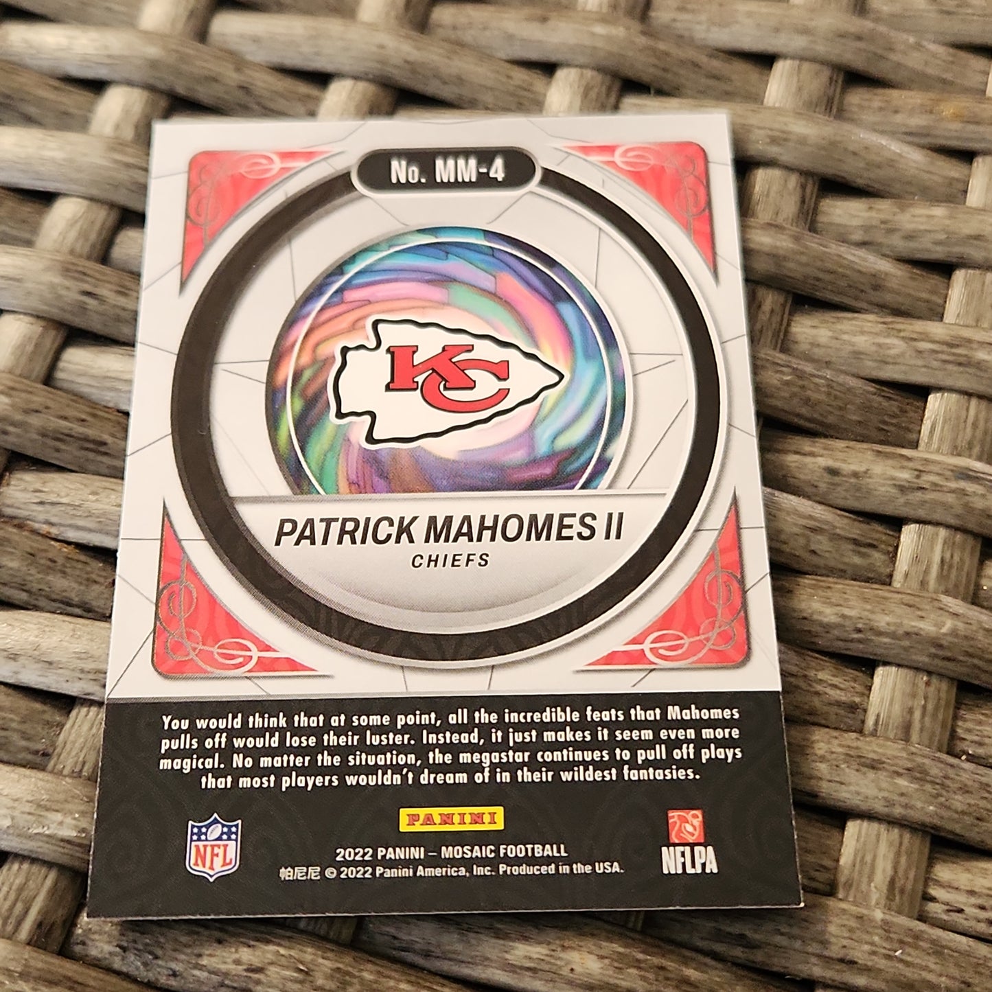 Panini Mosiac Men Of Mastery Patrick Mahomes II #MM-4