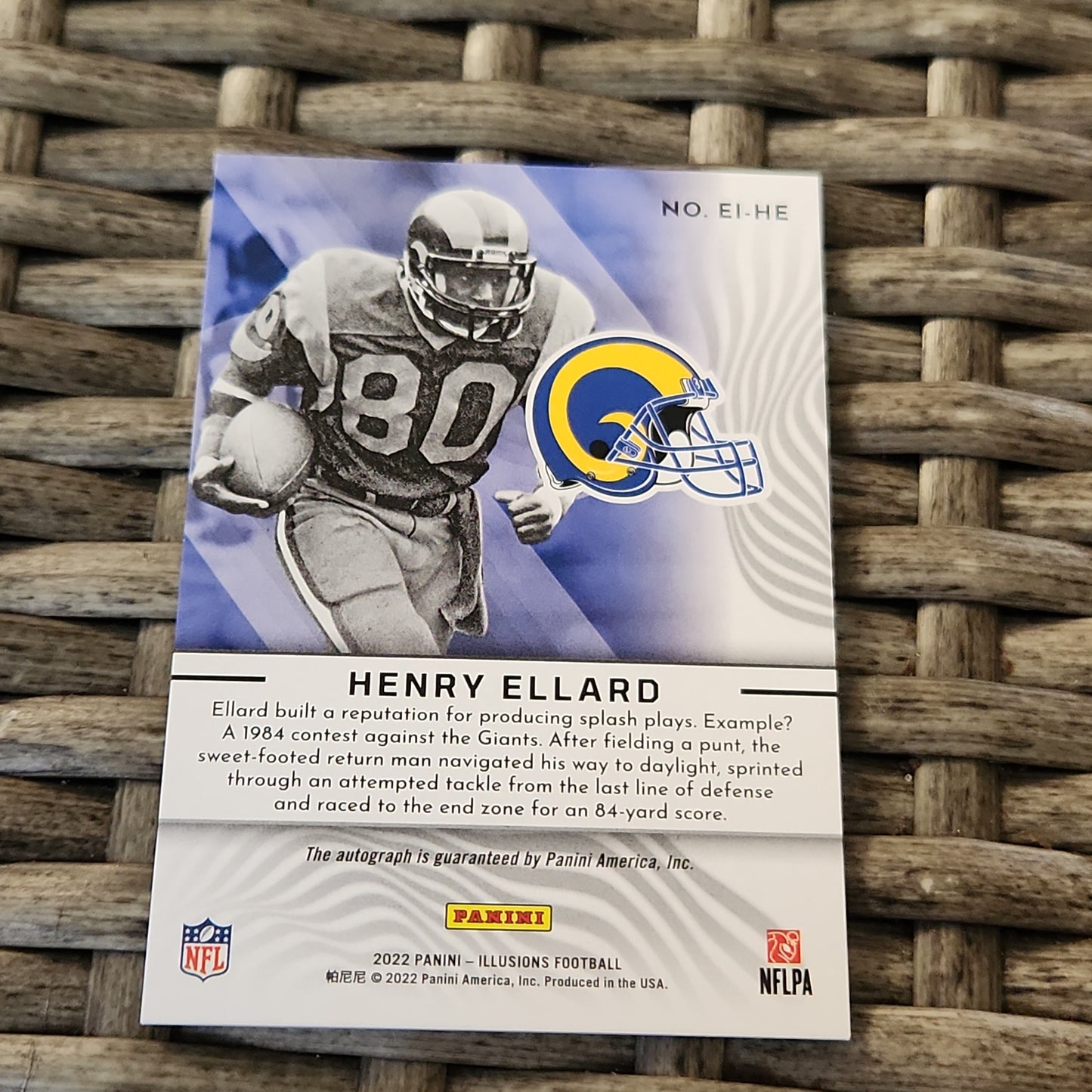 Panini Illusions Elusive Ink Henry Ellard Auto 67/99 #EI-HE