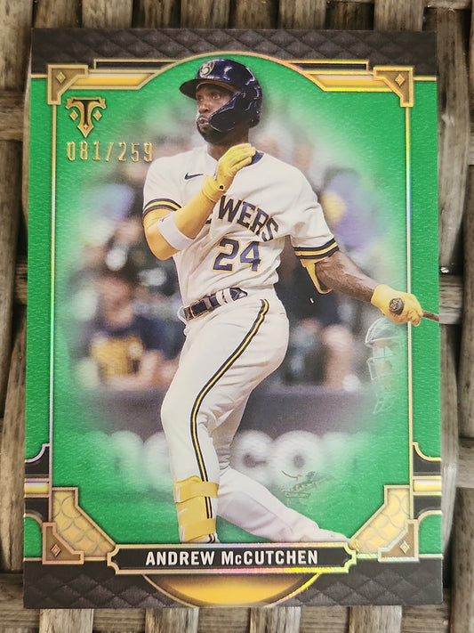 2022 Topps Triple Thread Andrew McCutchen Green 081/259 #25 Milwaukee Brewers