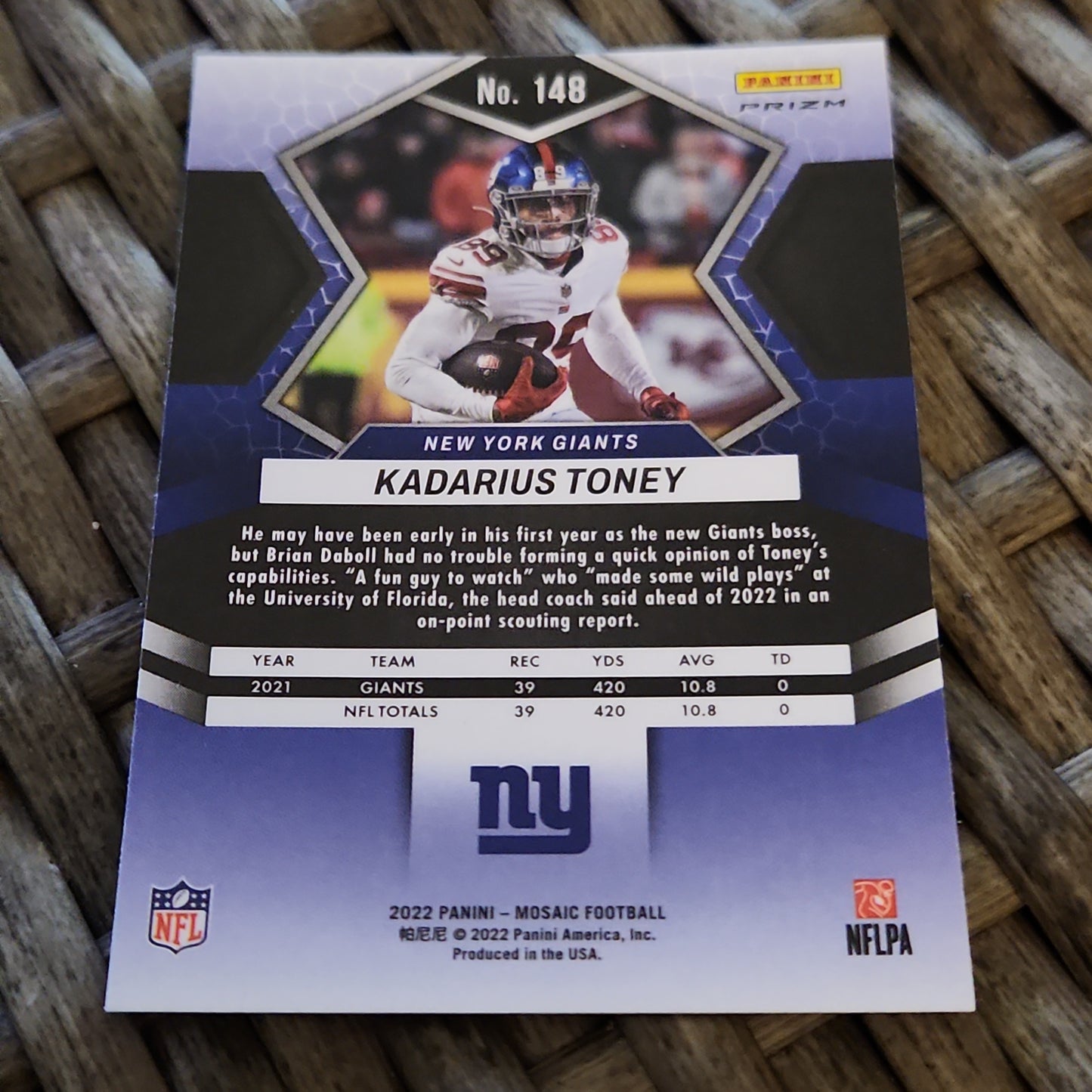 Panini Prizm Mosiac Yellow Kadarius Toney #148