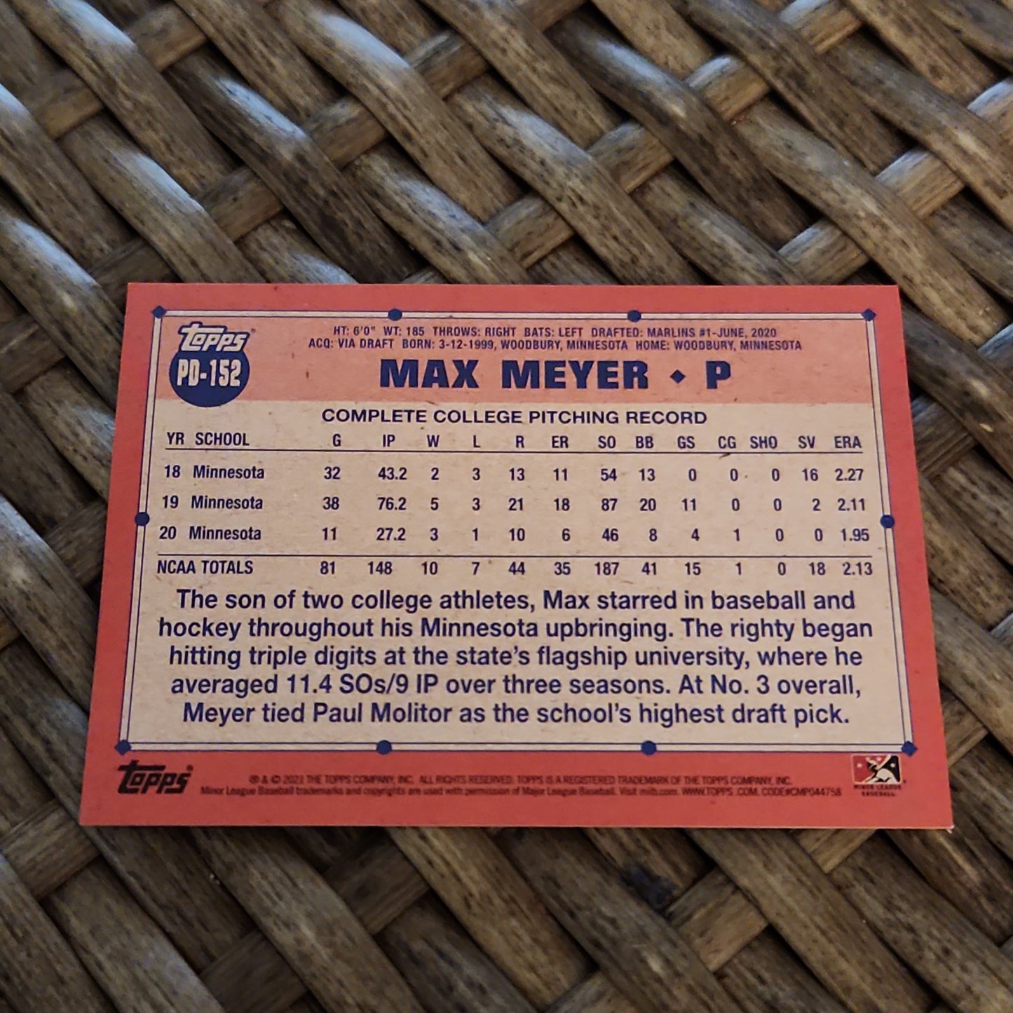 Topps Pro Debut Max Meyer #PD-152