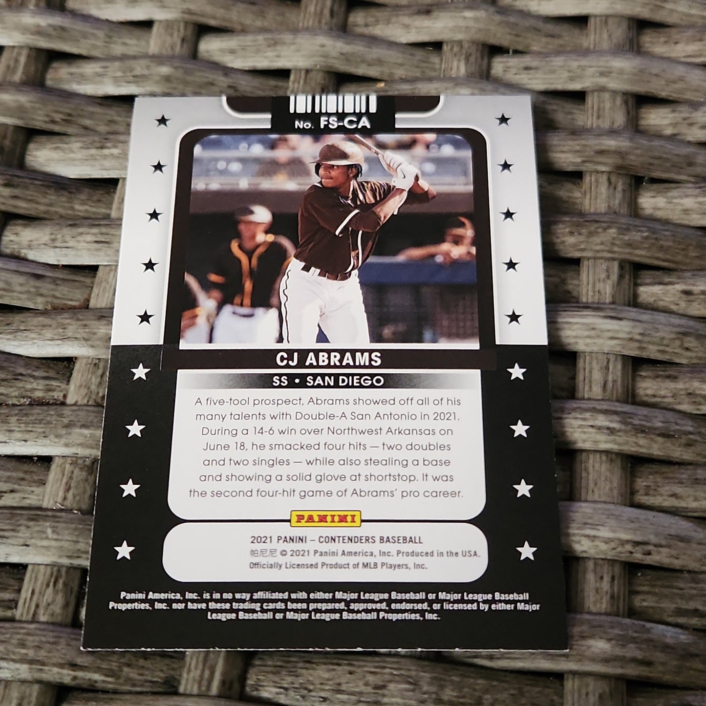 Panini Contenders Future Stars CJ Abrams #FS-CA