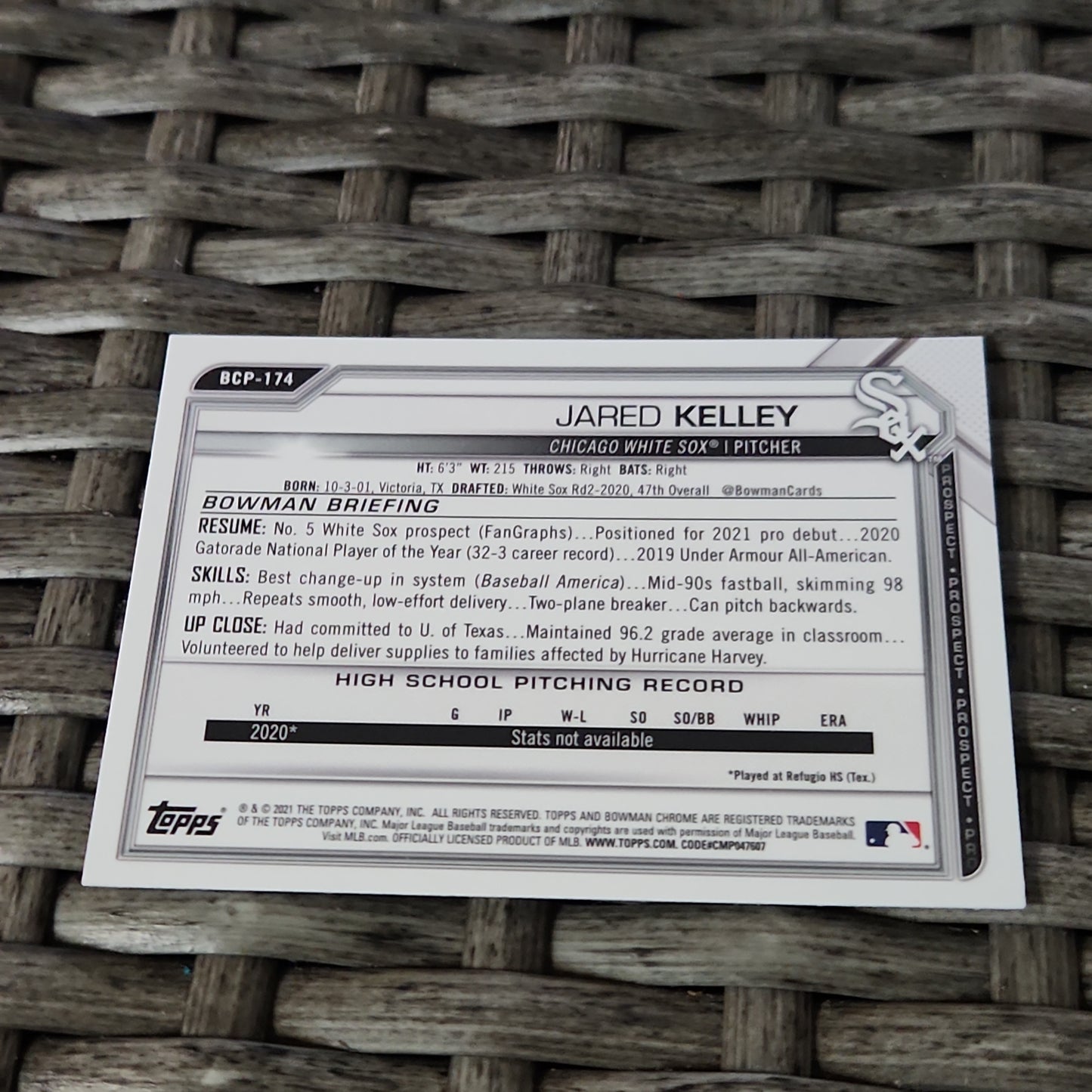Topps B Chrome Refractor Jared Kelley #BCP-174