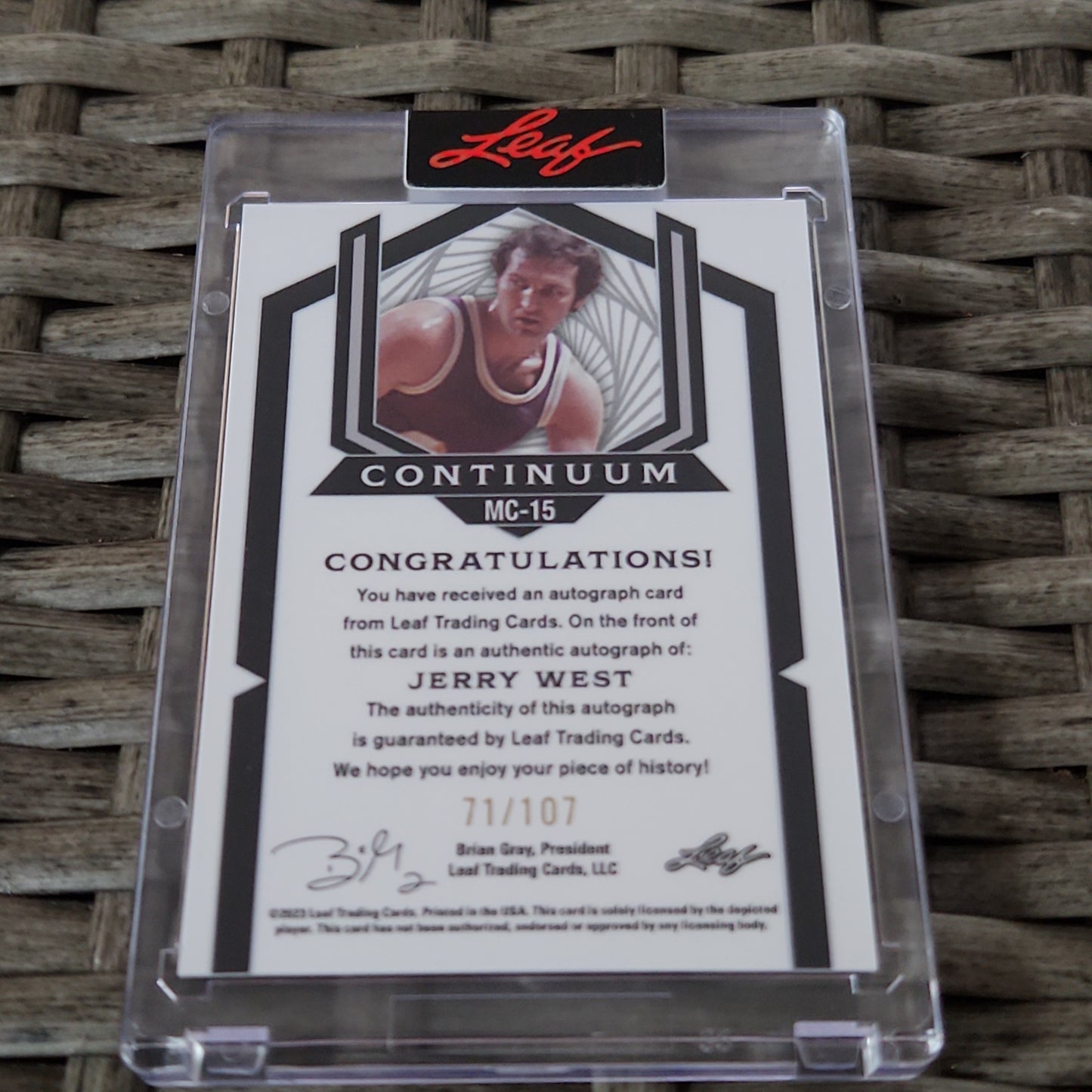 Leaf Continuum Jerry West Auto 71/107 #MC-15