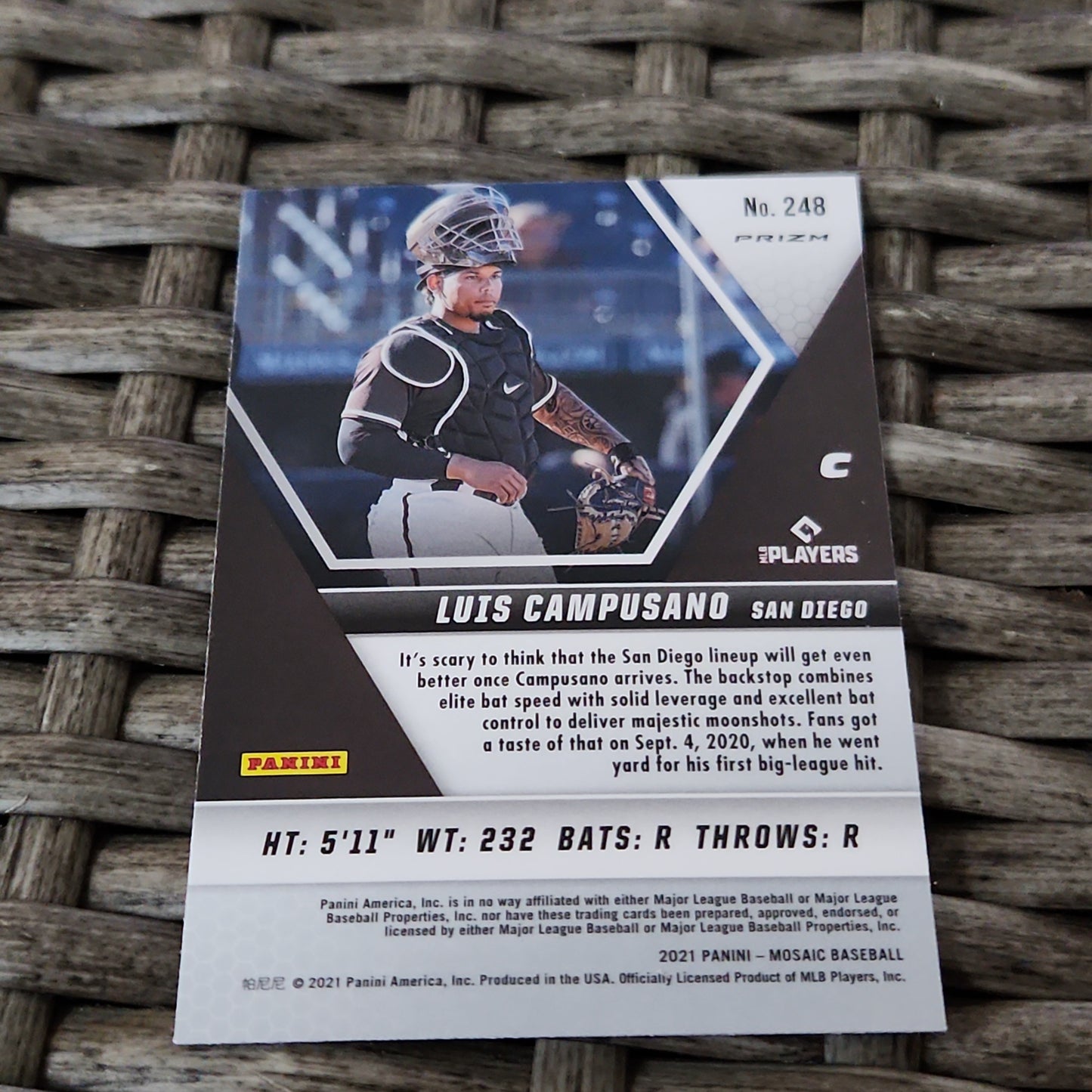 Panini Prizm Red Mosiac Luis Campusano RC #248