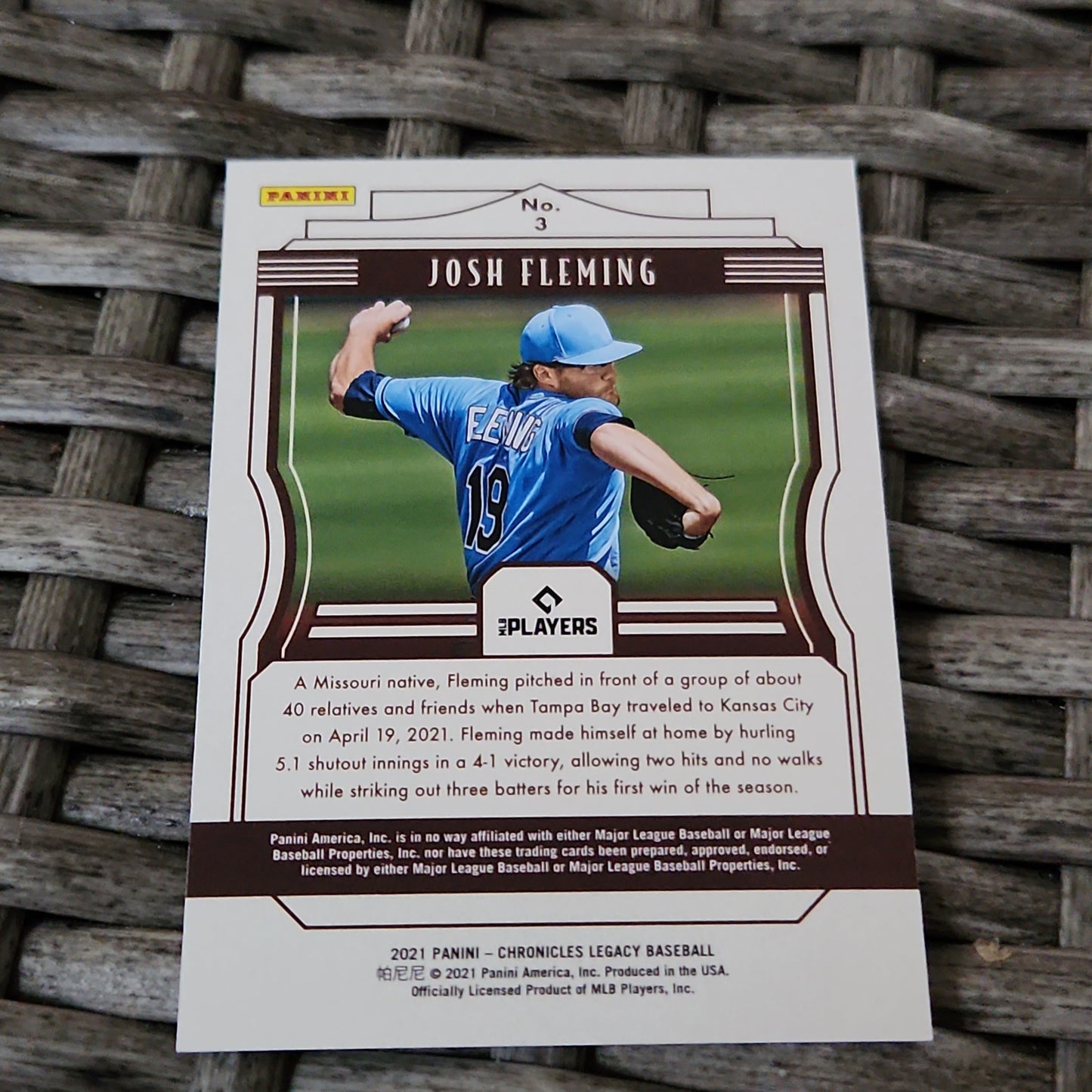 Panini Legacy Red Josh Fleming RC 007/100 #3