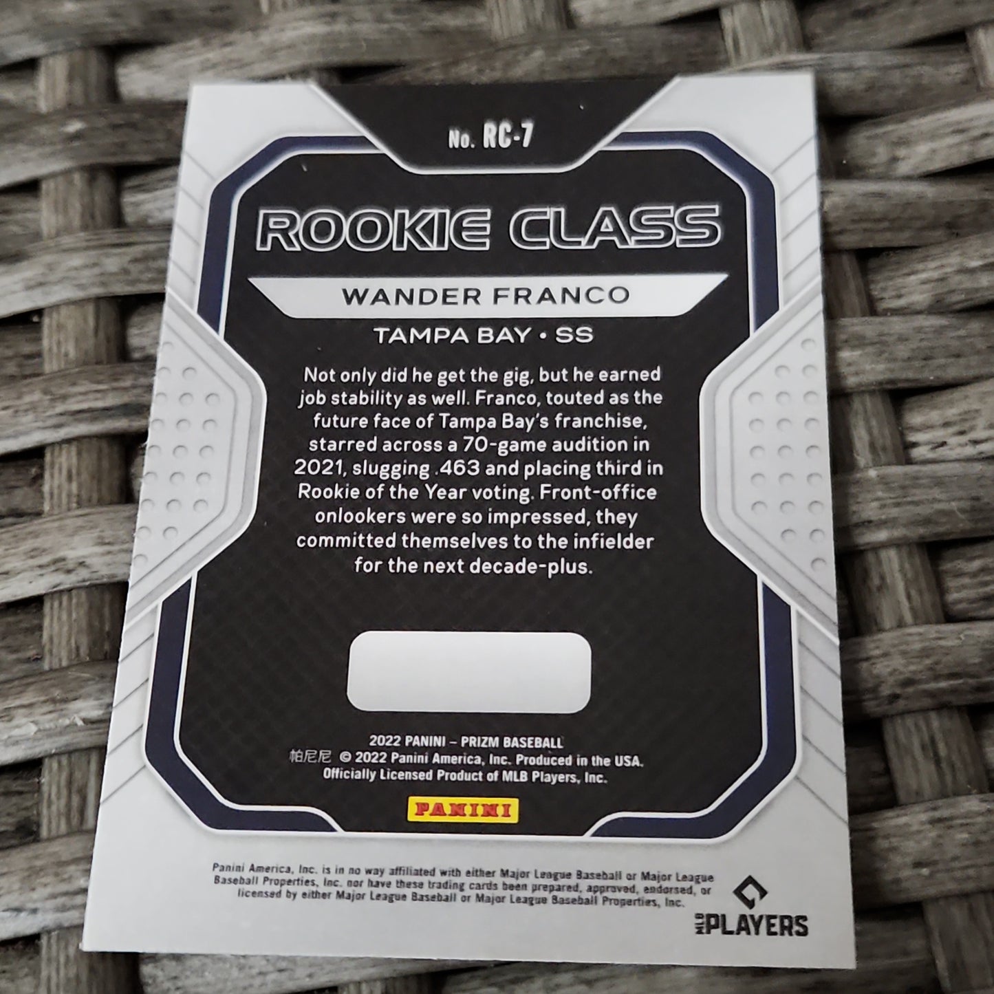 Panini Prizm Rookie Class Wander Franco #RC-7