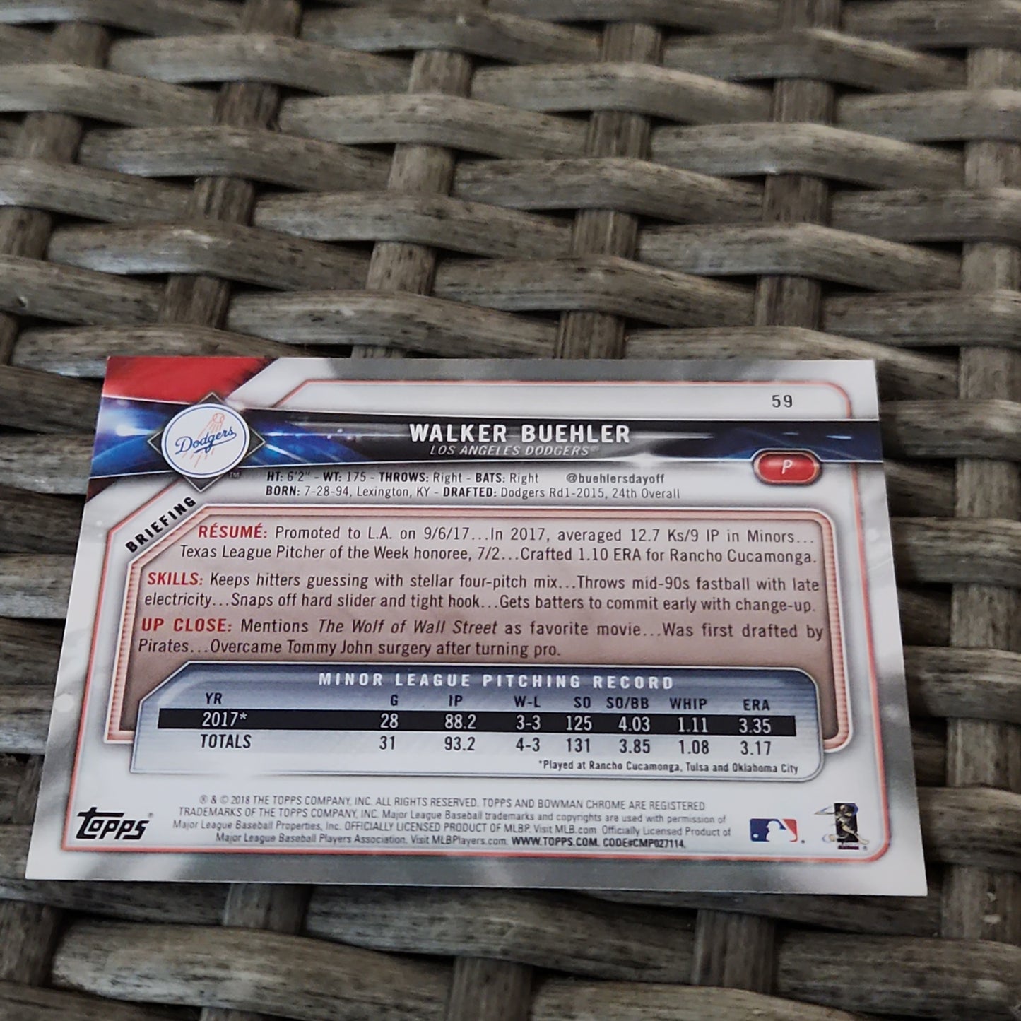 Topps B Walker Buehler RC #59