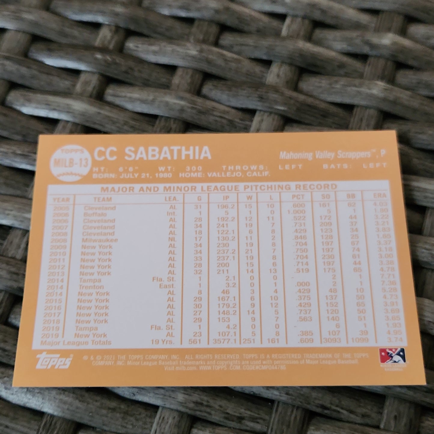 Topps CC Savathia #MLB-13