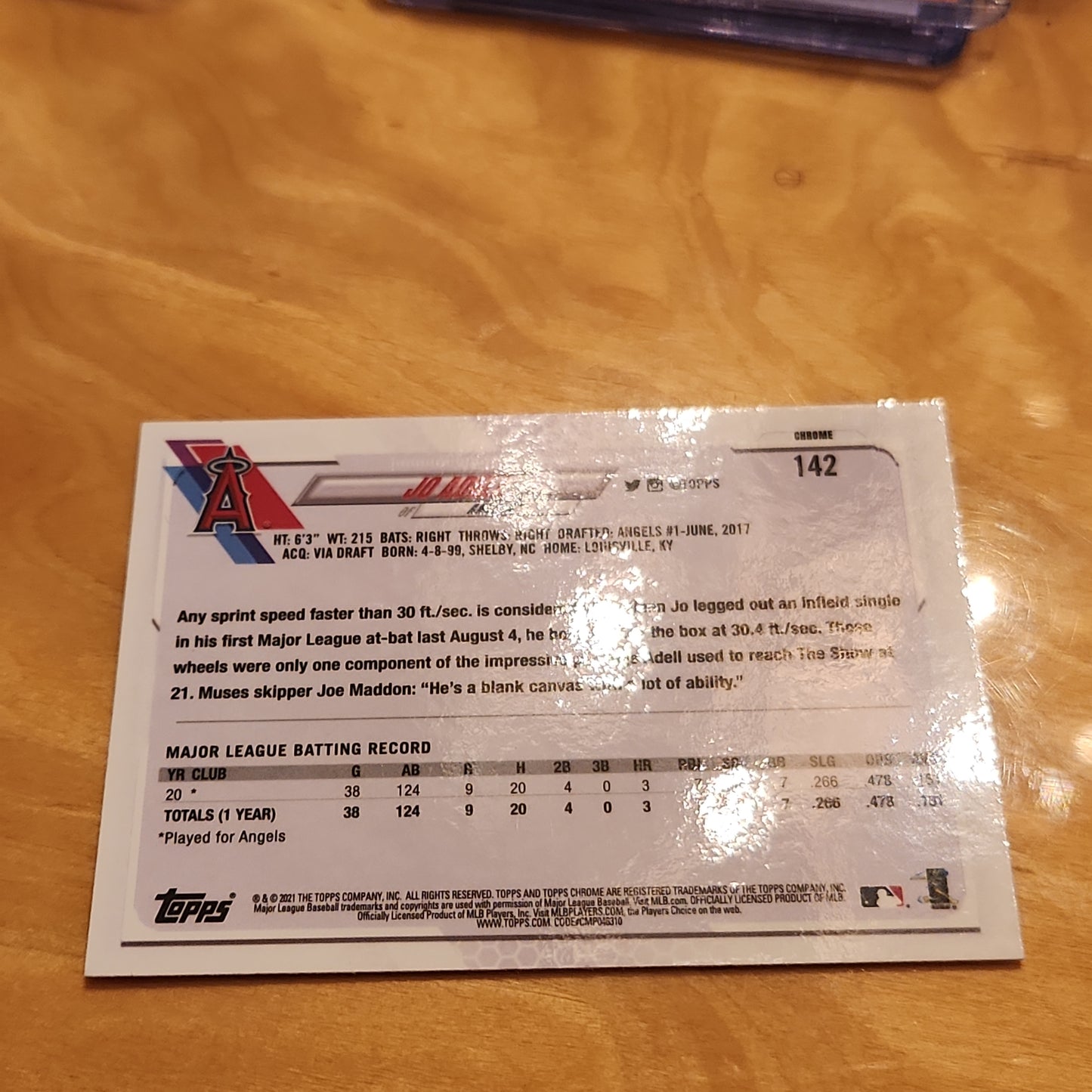 Topps Chrome Jo Adell RC #142