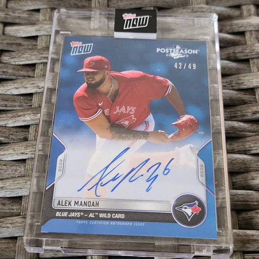 Topps Now Blue Post Season Alek Manoah 42/49 Auto 17/25 #PS-73B
