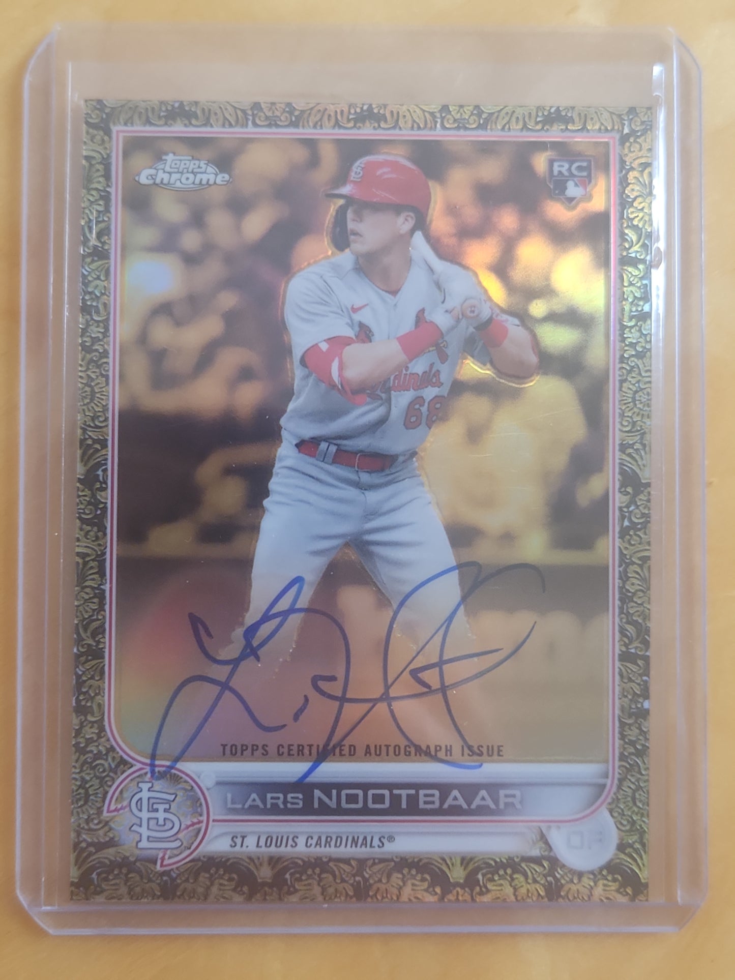 2022 Topps Chrome MLB Lars Nootbaar AUTO Gold Etch 89/99 #GEA-LN St. Louis Cardinals