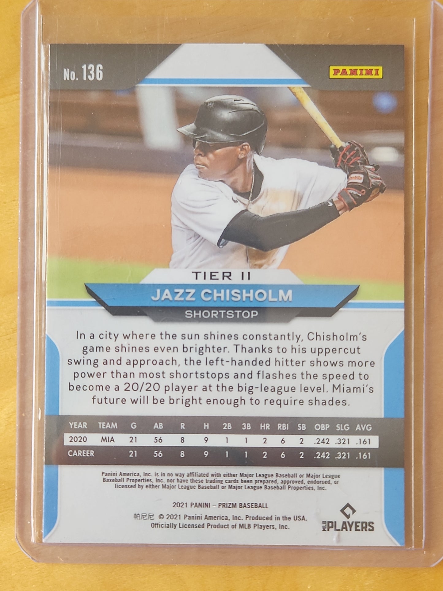 2021 Panini Prizm Baseball Jazz Chisholm RC #136 Miami Marlins