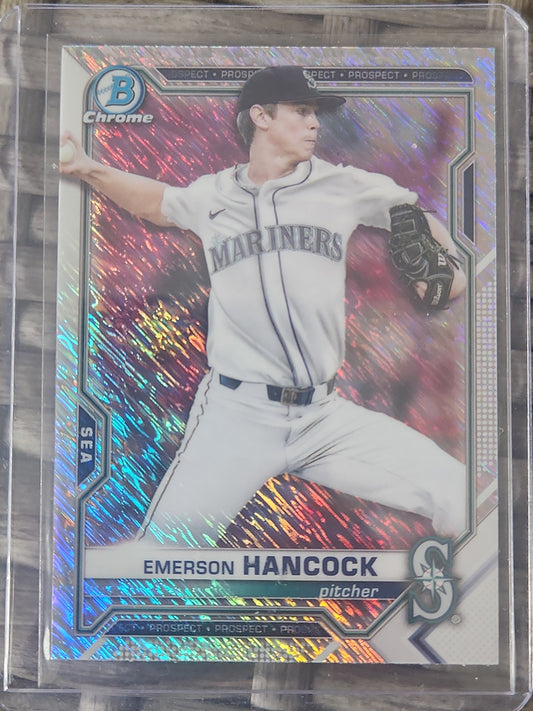 2021 Topps Bowman Emerson Hancock Shimmer Refractor #BCP-233 Seattle Mariners