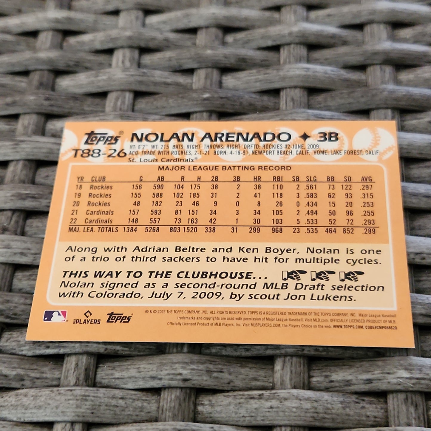 Topps 35th Anniversary Nolan Arenado #T88-26