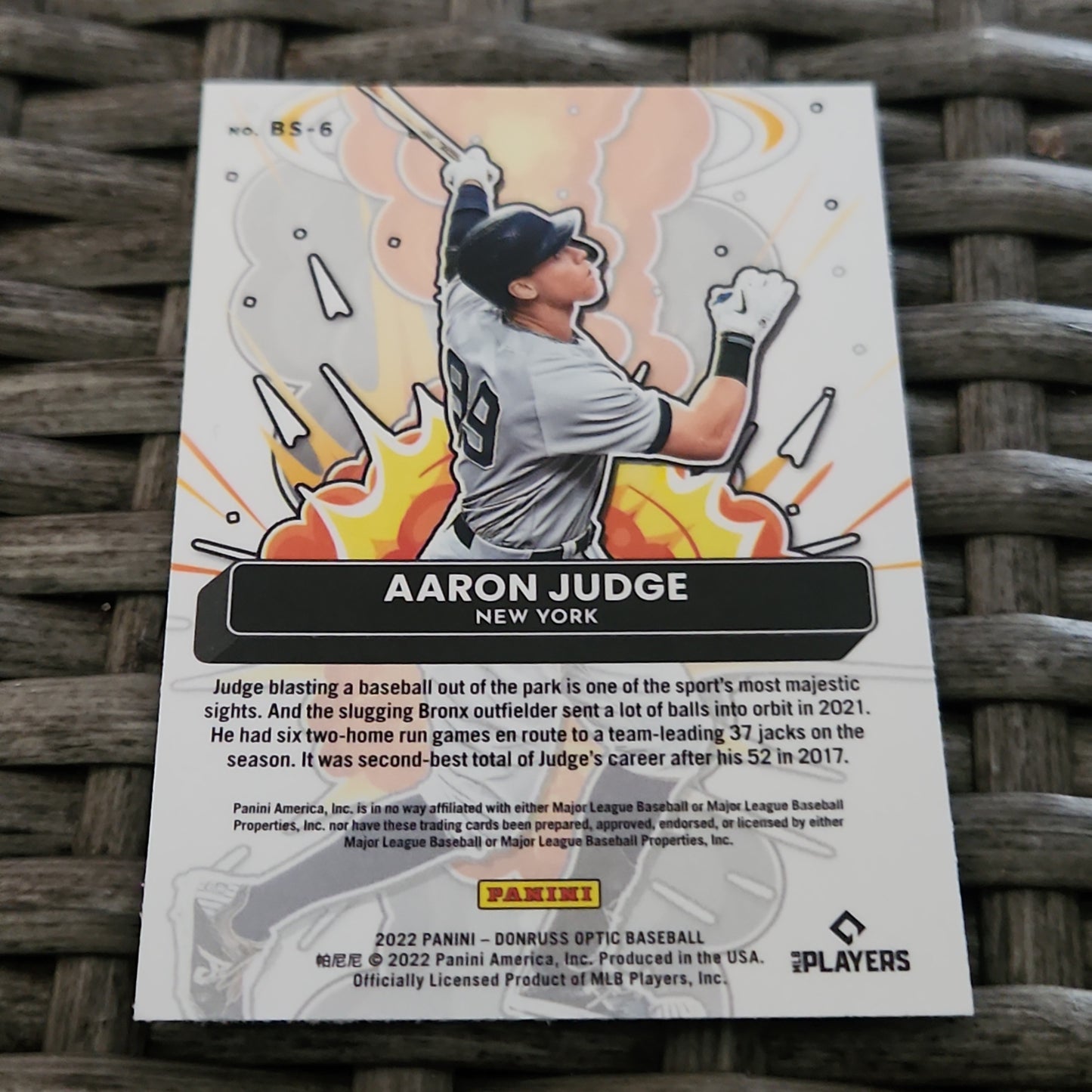 Panini Optic Boom Squad Aaron Judge #BS-6
