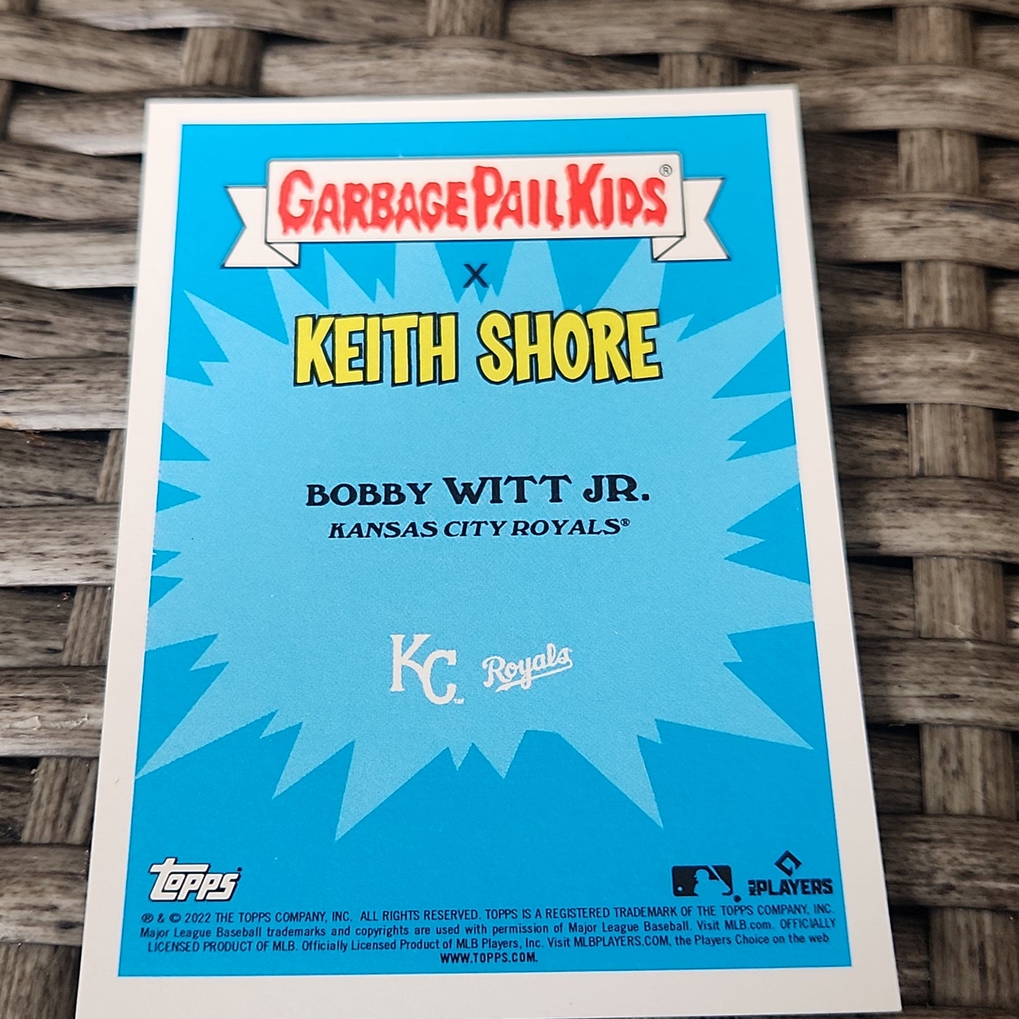 Topps Garbage Pail Kids X Keith Shore MLB Bobby Witt Jr. #6c