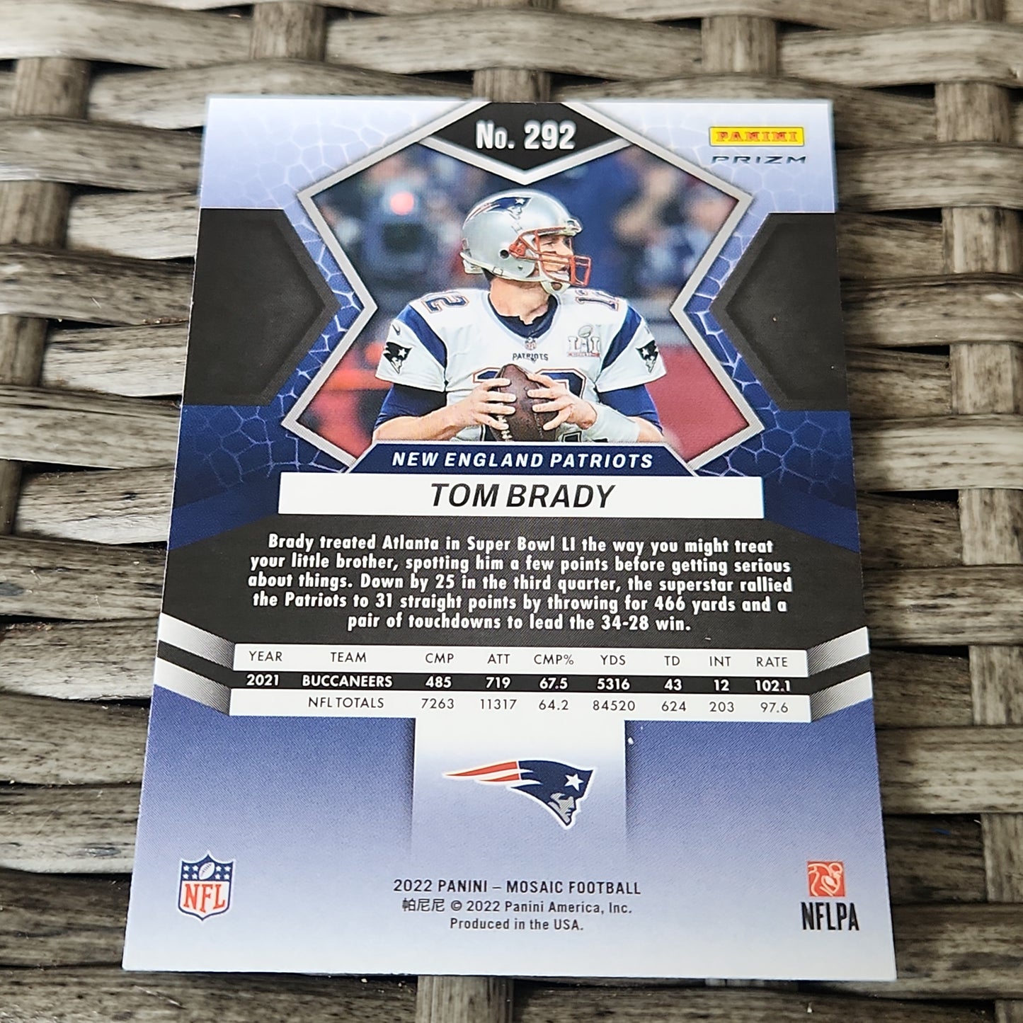 Panini Mosiac Prizm Tom Brady #292