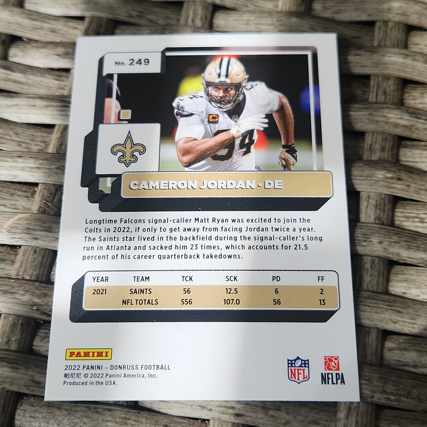 Panini Donruss Cameron Jordan #249