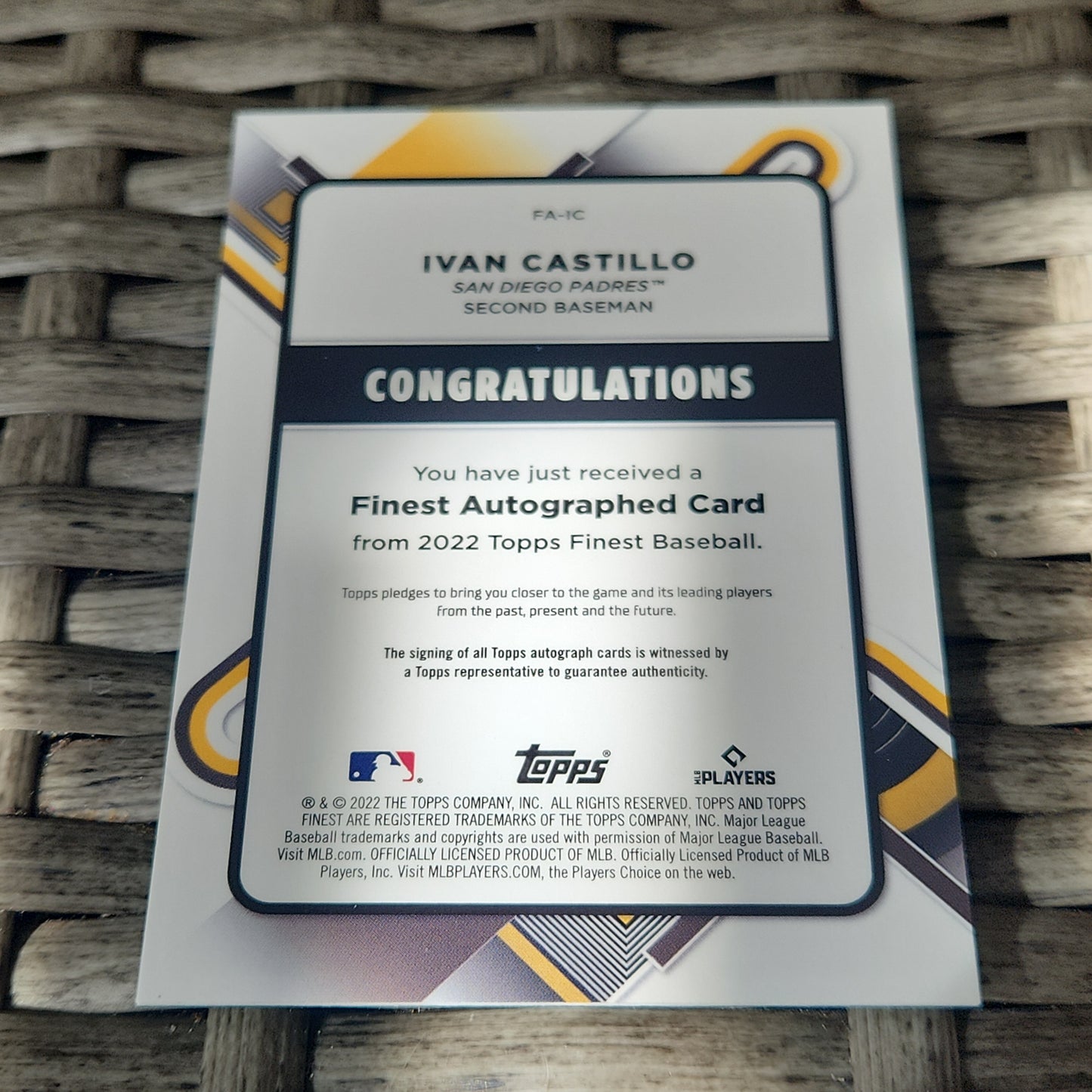 Topps Finest Green Ivan Castillo RC Auto #FA-IC