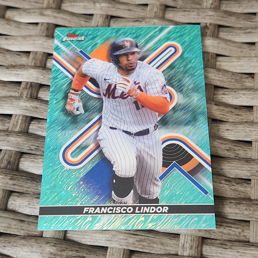 Topps Finest Aqua Shimmer Refractor Francisco Lindor 057/175 #73