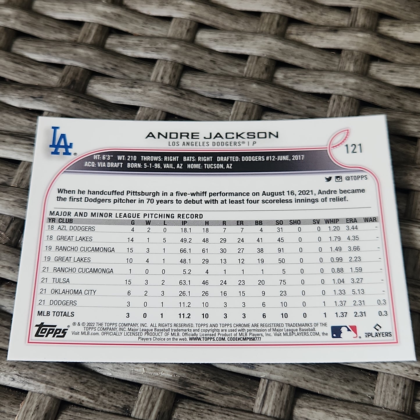 Topps Chrome B Andre Jackson #121