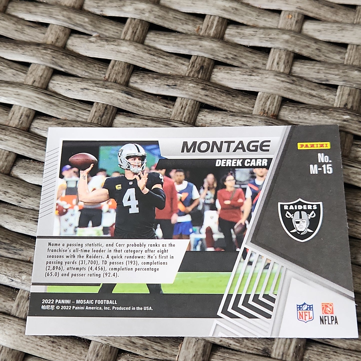 Panini Mosaic Montage Derek Carr #M-15