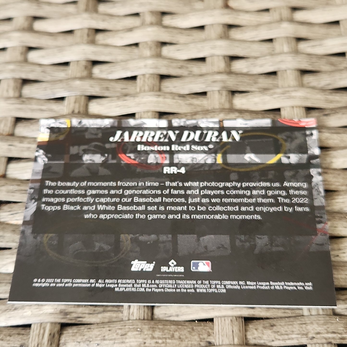 Topps Black & White Rookie Resolution Jarren Duran RC #RR-4