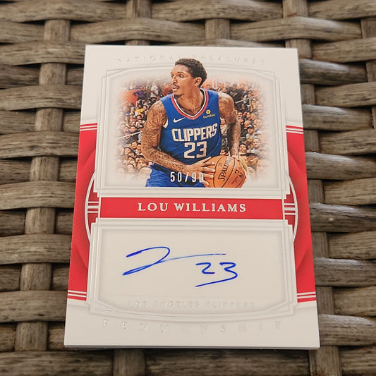 Panini National Treasures Penmanship Lou Williams Auto 50/99 #PM-LWL