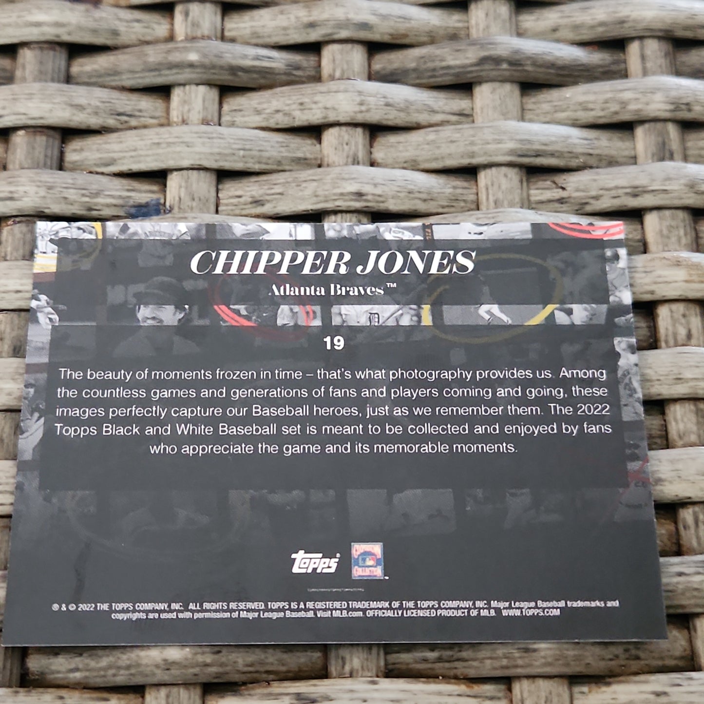 Topps Black & White Chipper Jones #19