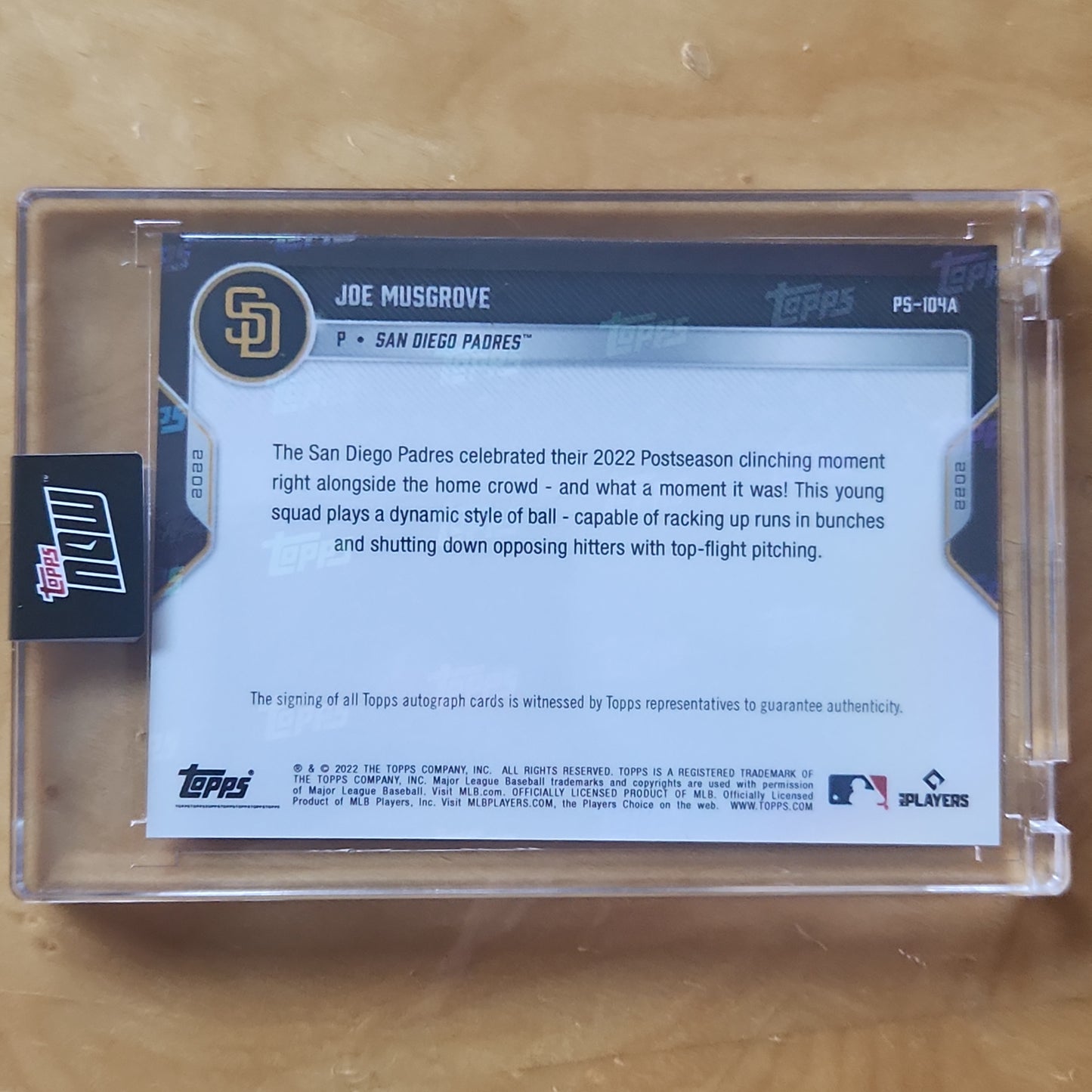 2022 Topps Now PostSrason Joe Musgrove Auto 77/99 #PS-104A