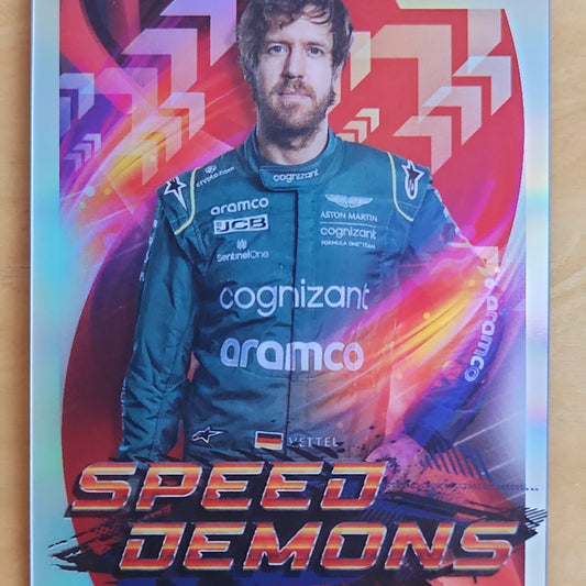 2022 Topps Chrome F1 Sebastion Vettel Refractor Speed Demon insert #SD-SV Aston Martin Aramco Cognizant Formula One Team