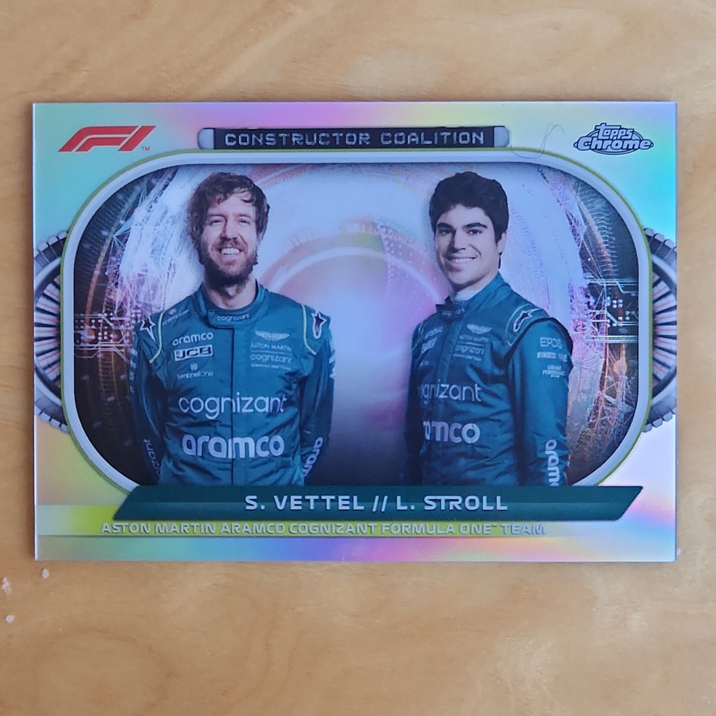 2022 Topps Chrome F1 Sebastion Vettel/Lance Stroll Refractor Construction Coalition insert #CC-AM Aston Martin Aramco Cognizant Formula One Team