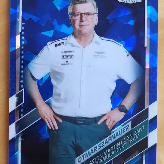 2022 Topps Chrome F1 Otmar Szafnauer Refractor Spahire #91 Aston Martin Aramco Cognizant Formula One Team