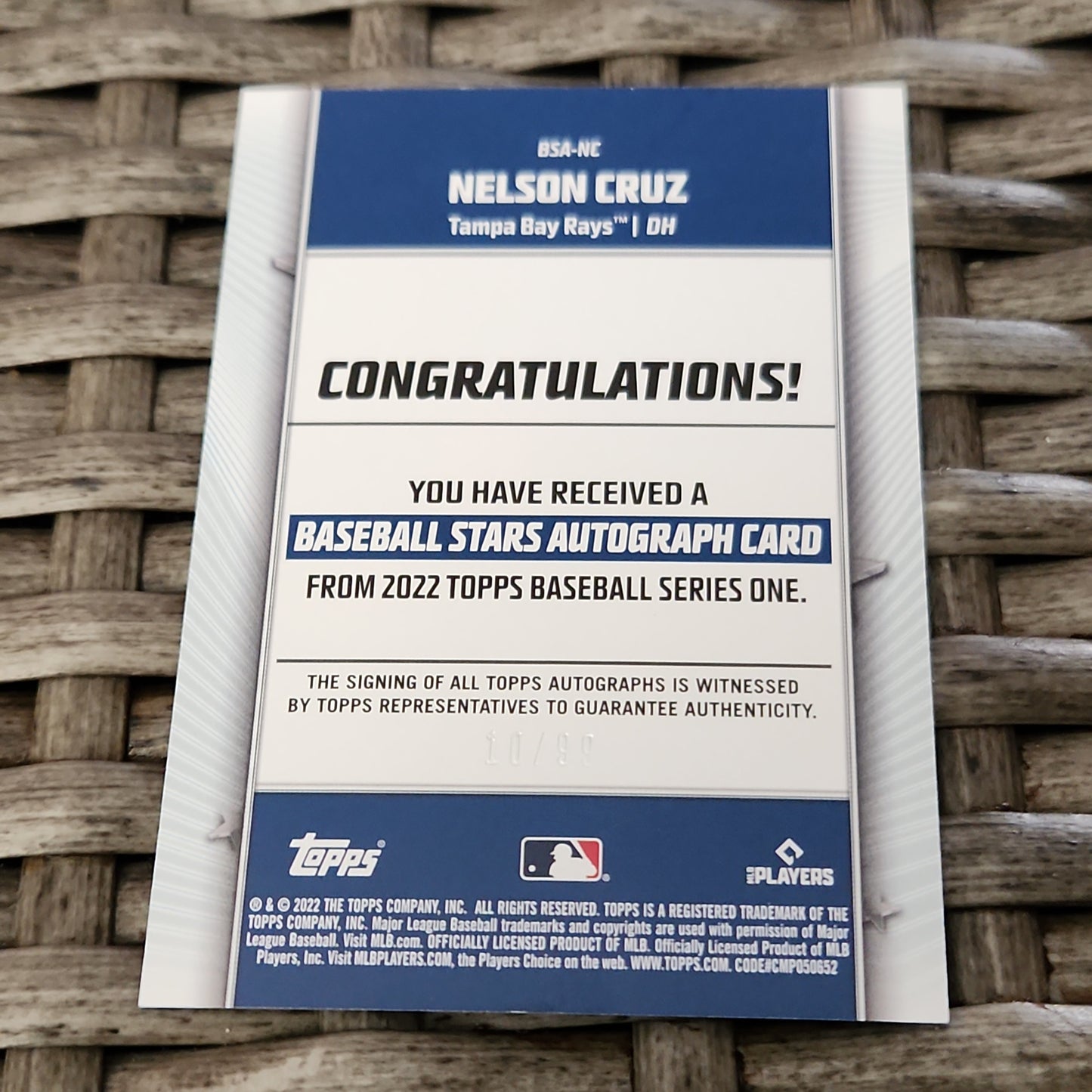 Topps Baseball Stars Nelson Cruz Auto 10/99 #BSA-NC