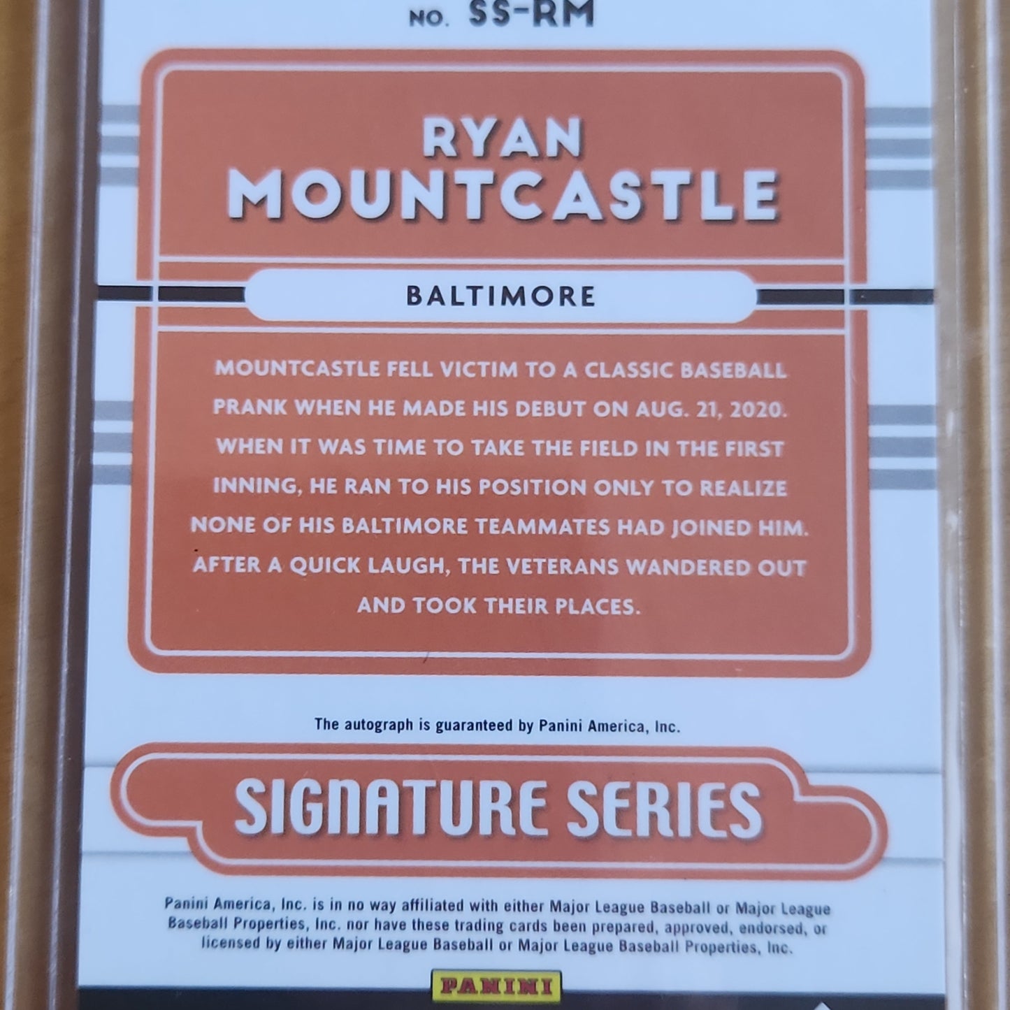 2021 Panini Donruss Optic Ryan Mountcastle AUTO Signature Series insert #SS-RM Baltimore Orioles