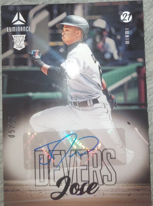 Panini Luminance Jose Devers auto Autographs Blue Ink No. LA-JD rookie card 05/25