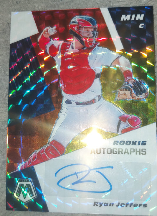 Panini Mosaic Ryan Jeffers auto Autographs Blue Ink No. RAM-RJ rookie card 39/99