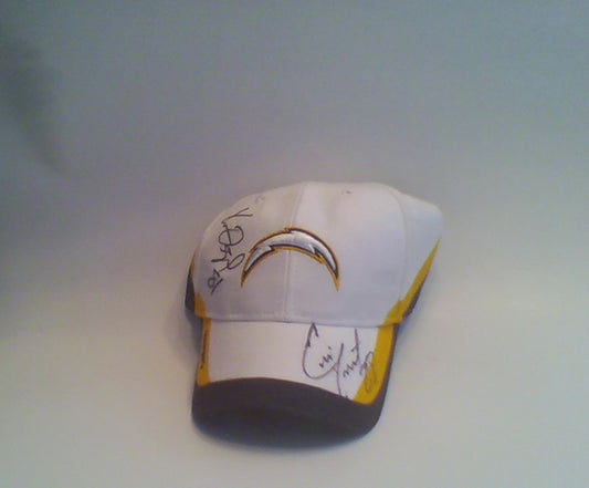 Autographed chargers hat.