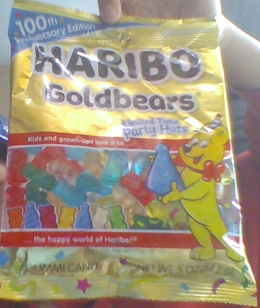HARIBO Goldbears 100th Anniversary Edition Limited Time Party Hats.