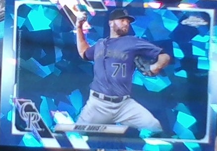 2021 Topps Chrome Sapphire Wade Davis Colorado Rockies Card #206