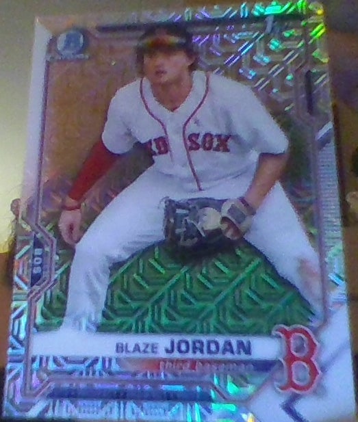 2021 Bowman Chrome Blaze Jordan First Mojo Refractor #BCP 71 Red Sox Prospect