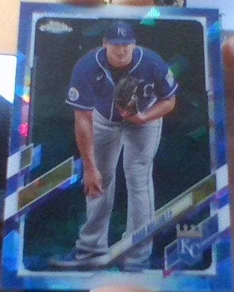 2021 Topps Chrome Sapphire Brad Keller Card # 544 Royals