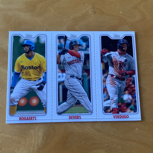 Topps Triple Player Alex Verdugo, Rafael Devers, and Xander Bogaerts #TPC-7C, TPC-7B, TPC-7A