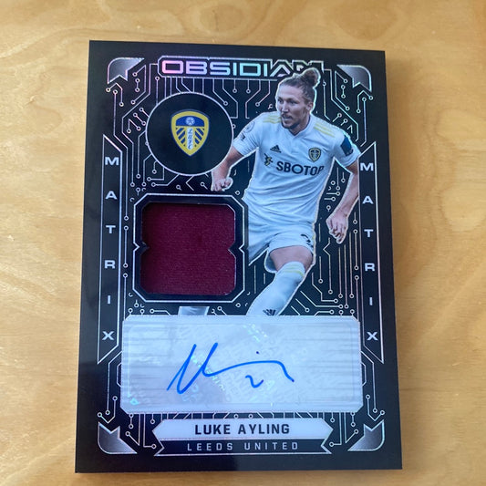 Panini Obsidian Matrix Jersey Patch Auto Luke Ayling #MM-LA 21/100