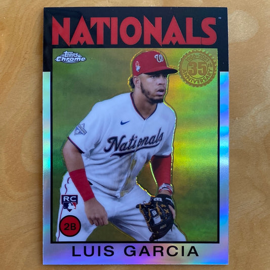 Topps Chrome Parallel RC 2B Luis Garcia 35th Anniversary 1986-2021 #86BC-19
