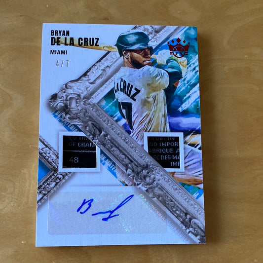 Panini Relic Patch Auto Bryan De La Cruz 4/7 #DMS-BC